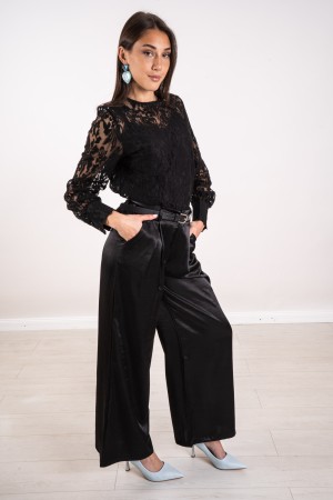 coordinato berlino blusa in pizzo e pantalone in raso  coordinato berlino blusa in pizzo e pantalone in raso  coordinato berl...