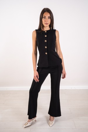 coordinato sofia gilet e pantalone basic  coordinato sofia gilet e pantalone basic  coordinato sofia gilet e pantalone basic