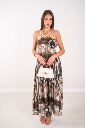 Naida long dress with brooch flower Naida long dress with brooch flower Naida long dress with flower brooch
