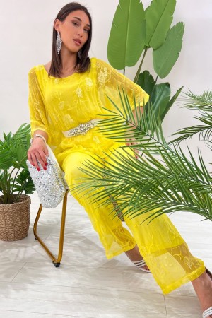 Koordinierte Teresa mit Stickerei Blumen Strass Ton auf Ton Koordiniert Teresa mit Stickerei Blumen Strass Ton auf Ton Koordinie