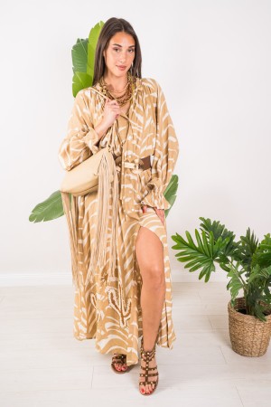 Vestido largo de cactus con paredes Vestido largo de cactus de bordado con emparedas Bordado Largo Cactus Vestido con emparedas 