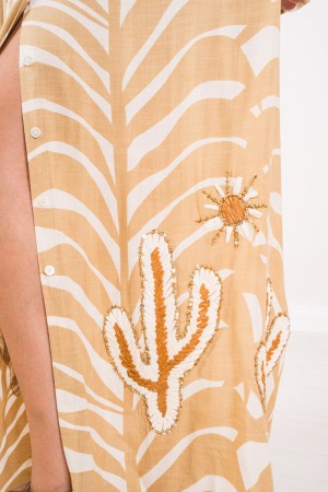 Robe longue cactus avec pairesttes à broder long cactus robe avec pairesttes robe de cactus longue broderie avec des pairesttes 
