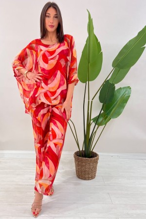 Coordinato Museo con fantasia blusa e pantalone Coordinato Museo con fantasia blusa e pantalone Coordinato Museo con fantasia...