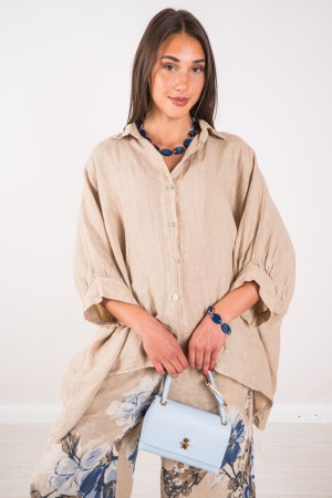 Coordinated Linen Southern Southern Shirt and Fantasy Trousers Fine Flower Coordinated Linen Southern Sheridness with Tin Shirt 