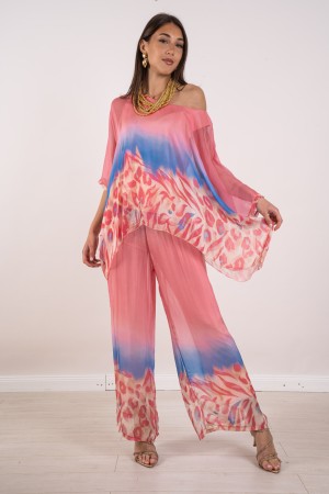 coordinated silk valeria blouse and fantasy pants Animalier coordinated silk silk fancy and pant fantasy ...