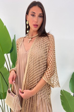 Cardigan Nina bucherellato con frangia lunga Cardigan Nina bucherellato con frangia lunga Cardigan Nina bucherellato con fran...