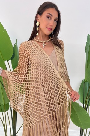 Cardigan Nina bucherellato con frangia lunga Cardigan Nina bucherellato con frangia lunga Cardigan Nina bucherellato con fran...