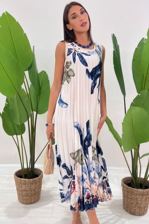 vestido plisado de jardín con plantas de fantasía jardín plisado jardín con plantas de fantasía jardín jardín plisado con fant .