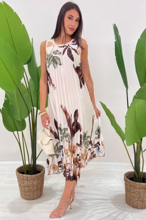 garten gefaltetes Kleid mit Fantasiepflanzen Garten plissierten Garten mit Fantasiepflanzen Gartengarten plissiert mit ...