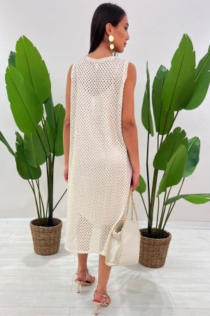 KIKO dress with bucharellata and flower texture Details KIKO dress with bucherellata plot and flower Details gold KIKO dress ...