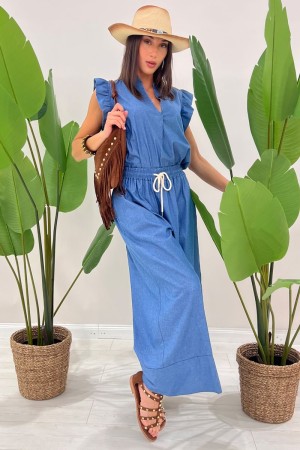 Mary-Koordinate in ähnlicher Denim-Denim-Dunkelwäsche-koordinierte Maria in ähnlicher Denim Dark Wäsche koordinierte Maria in äh