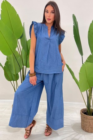 Mary-Koordinate in ähnlicher Denim-Denim-Dunkelwäsche-koordinierte Maria in ähnlicher Denim Dark Wäsche koordinierte Maria in äh