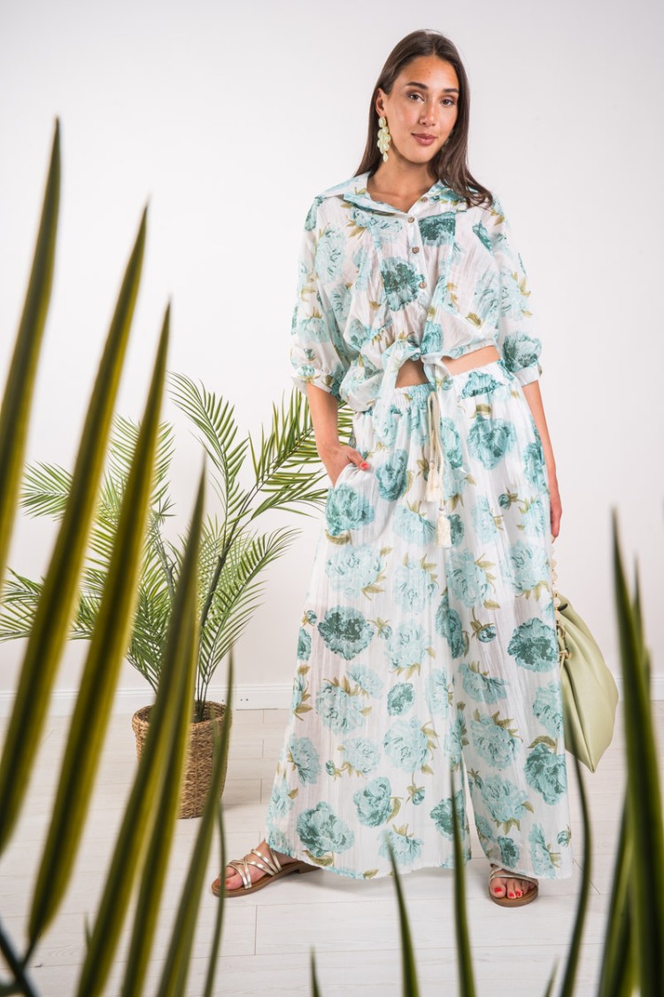 Coordinato Perla con fantasia floreale Coordinato Perla con fantasia floreale Coordinato Perla con fantasia floreale