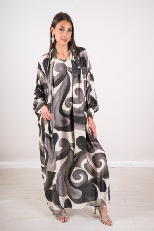 vestido de luna en elegante caftán con pedrería 