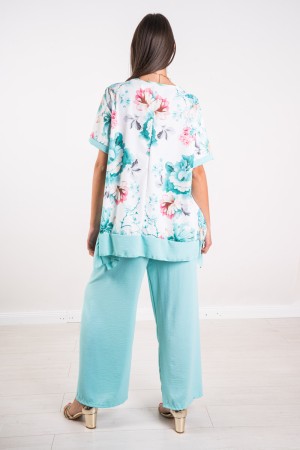 Chemisier et pantalon de marisol coordonné avec motif floral