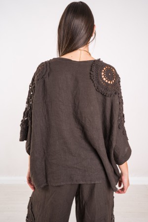 Coordinated Imperia Blouse and trousers with visible embroidery 