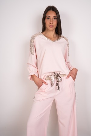 coordinato sara maglia e pantalone a costine con paillettes  coordinato sara maglia e pantalone a costine con paillettes  coo...