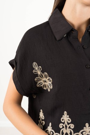 coordinato senna con camicia e pantalone ricami oro  coordinato senna con camicia e pantalone ricami oro  coordinato senna co...