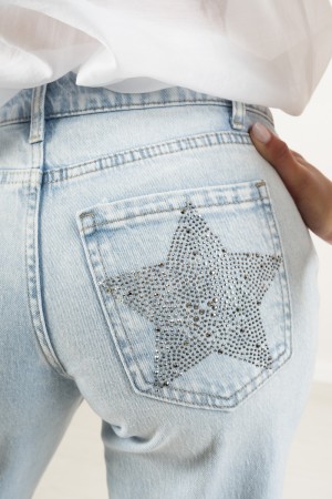 steltina Jeans con estrellas Rhinestone Stellina Jeans con estrellas Rhinestone Stellina Jeans con estrellas de Rhinestone