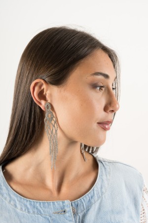 long Luna Earrings with Strass Plugs Long Luna Earrings with Strass Plugs Long Luna Earrings with Strass Plots