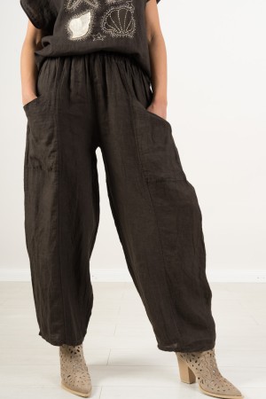 pantalon de noix de coco en lin avec poches poches Pantalon de coco avec poches Pantalon de noix de coco dans le linge de linge 