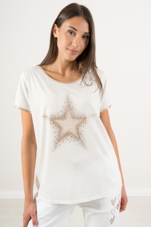 t-shirt à New York avec Star strass Print T-shirt à New York avec imprimé Star Strass imprimé T-shirt à New York avec Star Stras