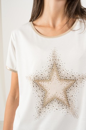 t-shirt à New York avec Star strass Print T-shirt à New York avec imprimé Star Strass imprimé T-shirt à New York avec Star Stras