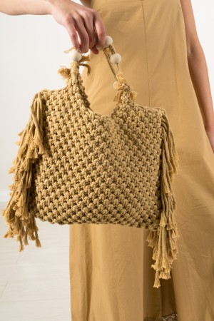 Crochet Style Sac de corde Couleur Sac à corde Ocher Crochet Couleur Sac à corde Ocher Style Crochet Ocher Couleur