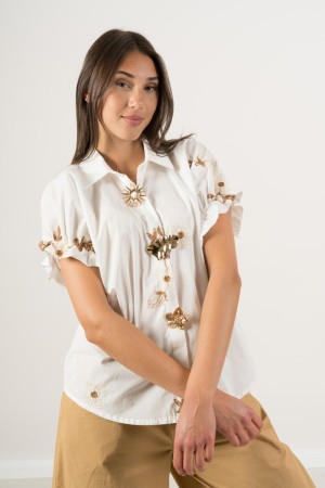 alice shirt with maxi jewel jewel and embroidery Alice shirt with jewel jewel maxi and embroidery Alice shirt with buttons ...