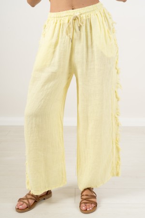 pantalons en lin-terrain Kira Pantalon de lin congelé Kira Pantalon en lin carré de Kira
