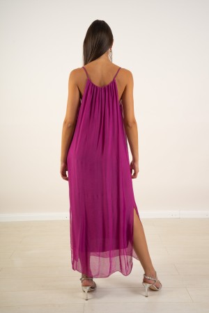 angelica dress with silk and viscose suspenses Angelica dress with silk and viscose suspenses Angelica dress with suspenders in 
