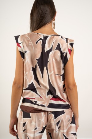 coordinato gaia blusa smanicata e pantalone fantasia coordinato gaia blusa smanicata e pantalone fantasia coordinato gaia blu...