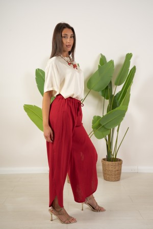 cucu-Hosen in Leinen und Viskose mit Seitenöffnungen Cucu-Hosen in Leinen und Viskose mit Seitenöffnungen CUCU-Hosen ...