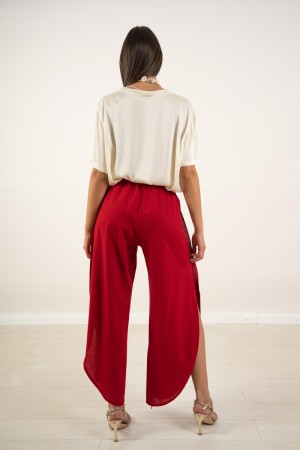 pantalone cucu in lino e viscosa con aperture laterali pantalone cucu in lino e viscosa con aperture laterali pantalone cucu ...