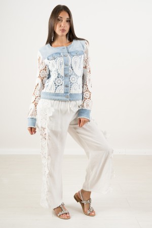 Pantalon de fleurs avec pantalon de fleurs en dentelle avec pantalon de fleurs en dentelle avec dentelle