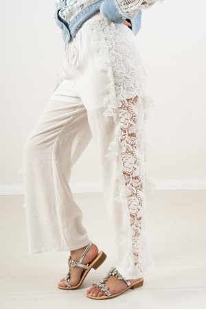 Flower trousers with lace flower trousers with lace flower trousers with lace