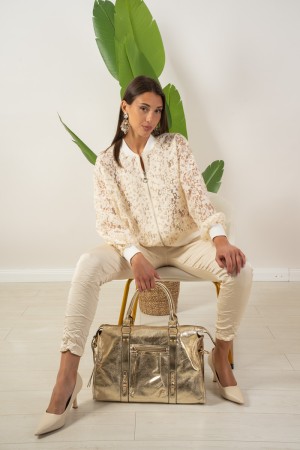 Giacca in pizzo margherita leggera beige  Giacca in pizzo margherita leggera beige  Giacca in pizzo margherita leggera beige