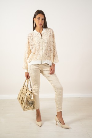 Giacca in pizzo margherita leggera beige  Giacca in pizzo margherita leggera beige  Giacca in pizzo margherita leggera beige