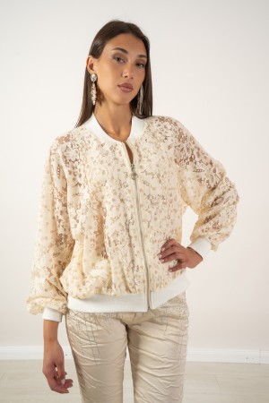 Giacca in pizzo margherita leggera beige  Giacca in pizzo margherita leggera beige  Giacca in pizzo margherita leggera beige