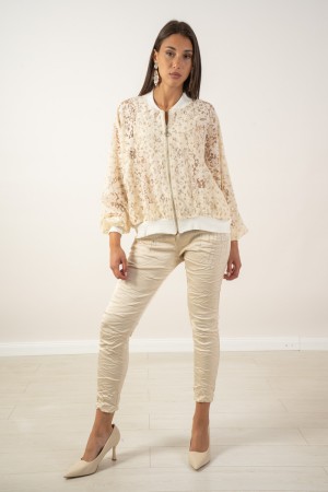 Giacca in pizzo margherita leggera beige  Giacca in pizzo margherita leggera beige  Giacca in pizzo margherita leggera beige