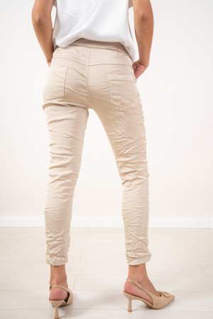 pantalon de paume à cigarettes avec strass conception Détail Pantalon de paume de cigarette avec détail dessin en strass pantalo