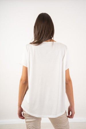 clari Camiseta con impresión de diamantes de imitación Camiseta de margaritas Clari con impresión de diamantes de imitación Cami