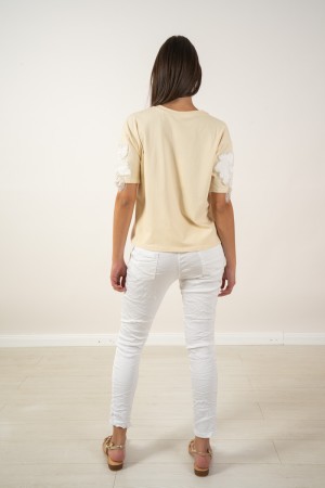 amami T-shirts avec broderie sur les épaules de contraste Amami T-shirts avec broderie sur les épaules Contraste AMORE Messel T-