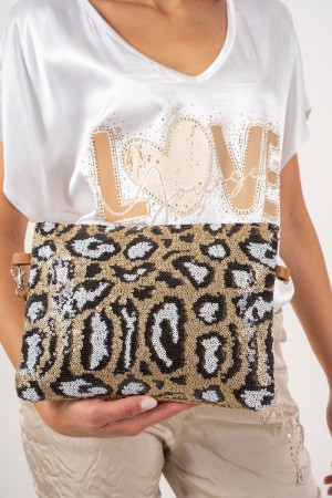 pochette Milena Fantasy Leopard and Rhinestone with Leather Strap Pochette Milena Fantasy Leopard and Rhinestone with Strap ...