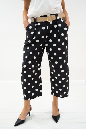 pantalon de coton, Pantalon poly Pantalon, Pantalon de coton, Pantalon Pois Pois Pantalon, Moyenne Coton Polyzy