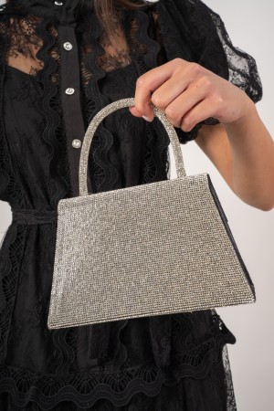 Borsa giorgia piccola forma trapezio con brillantini  Borsa giorgia piccola forma trapezio con brillantini  Borsa giorgia pic...