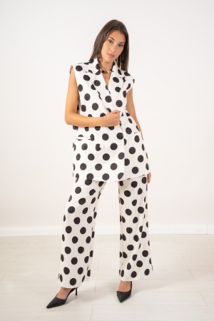 vest Cecia Polka Dots avec vest de Cecia Cecia Polka Dots avec revue de gilet Cecia Polka Dots avec cou de revente
