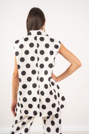 vest Cecia Polka dots with Rever Neck Vest Cecia Polka dots with Rever Neck Vest Cecia Polka dots with Rever Neck