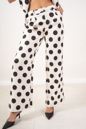 Pantalone Cecia pois modello palazzo  Pantalone Cecia pois modello palazzo  Pantalone Cecia pois modello palazzo