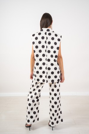 Pantalone Cecia pois modello palazzo  Pantalone Cecia pois modello palazzo  Pantalone Cecia pois modello palazzo